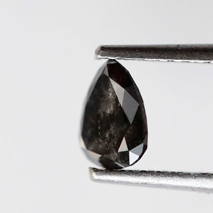Pear Shape 0.63 CT Salt and Pepper Diamond, 6.20 x 5.00 mm Natural Ethical Loose Diamond for Unique Ring Design