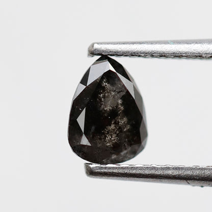 Pear Shape 0.63 CT Salt and Pepper Diamond, 6.20 x 5.00 mm Natural Ethical Loose Diamond for Unique Ring Design