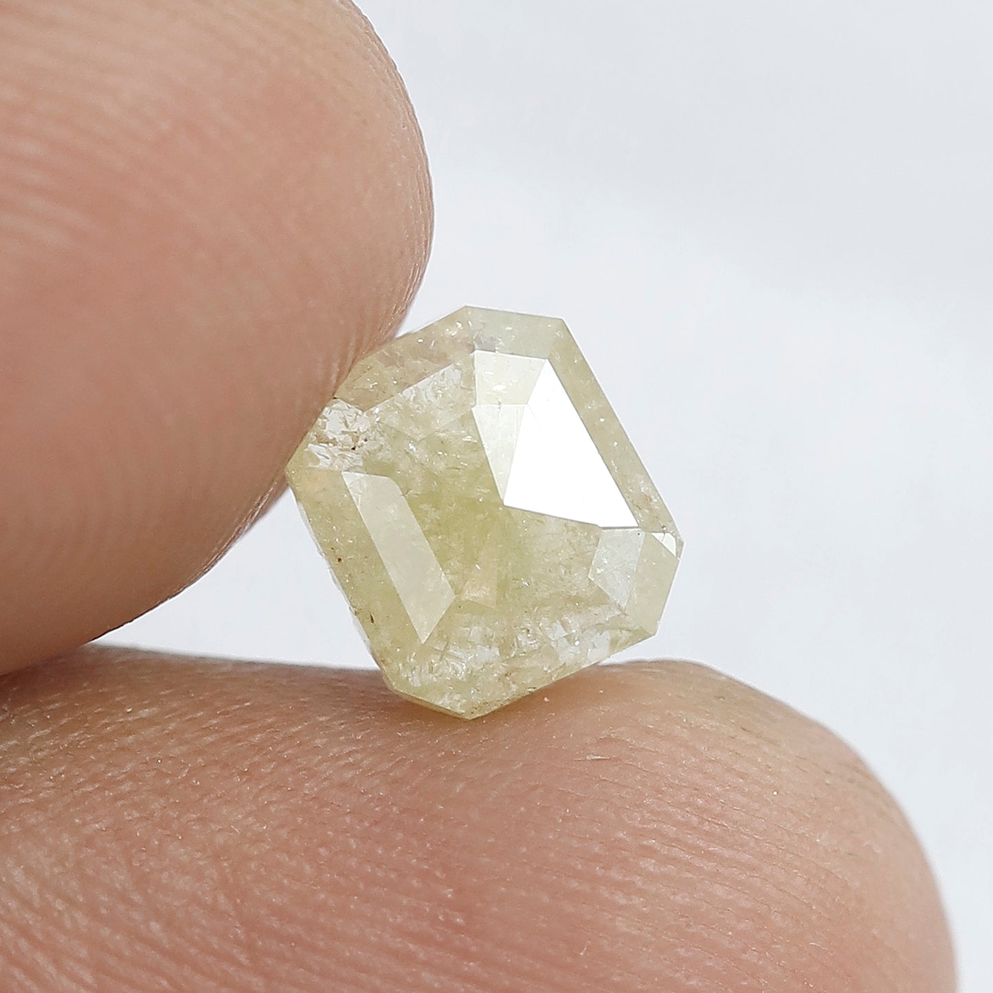 1.29 CT Light Yellowish Color Emerald Shape Loose Rustic Diamond