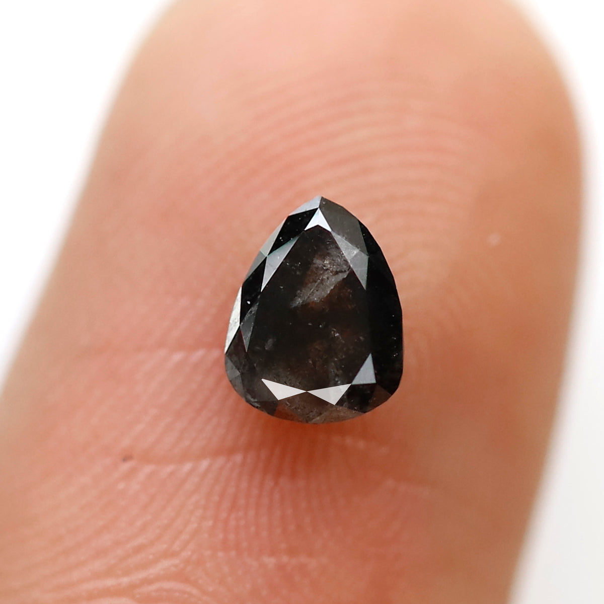 Pear Shape 0.63 CT Salt and Pepper Diamond, 6.20 x 5.00 mm Natural Ethical Loose Diamond for Unique Ring Design