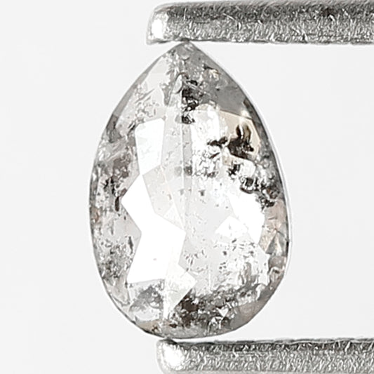 0.42 CT Pear Salt and Pepper Diamond: Natural Gray Black Loose Diamond