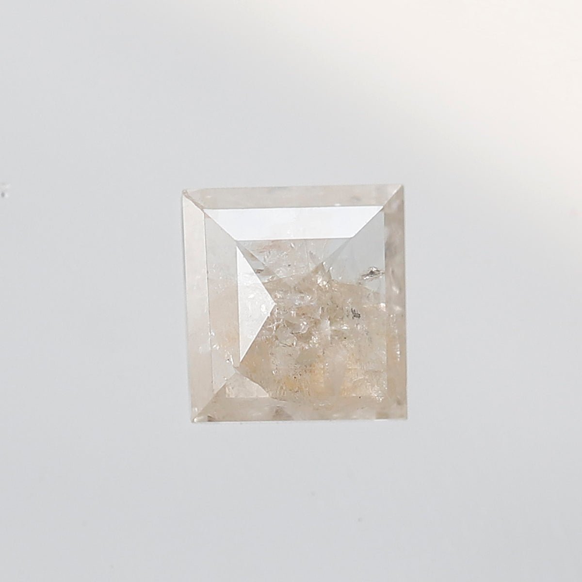 Natural Square Cut 1.35 CT Loose Diamond, 6.20 mm Misty White Salt and Pepper Diamond For Pendant and Ring