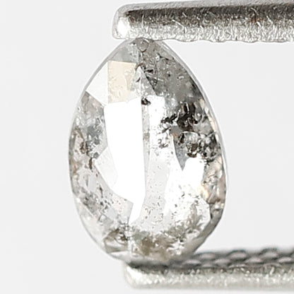 0.42 CT Pear Salt and Pepper Diamond: Natural Gray Black Loose Diamond