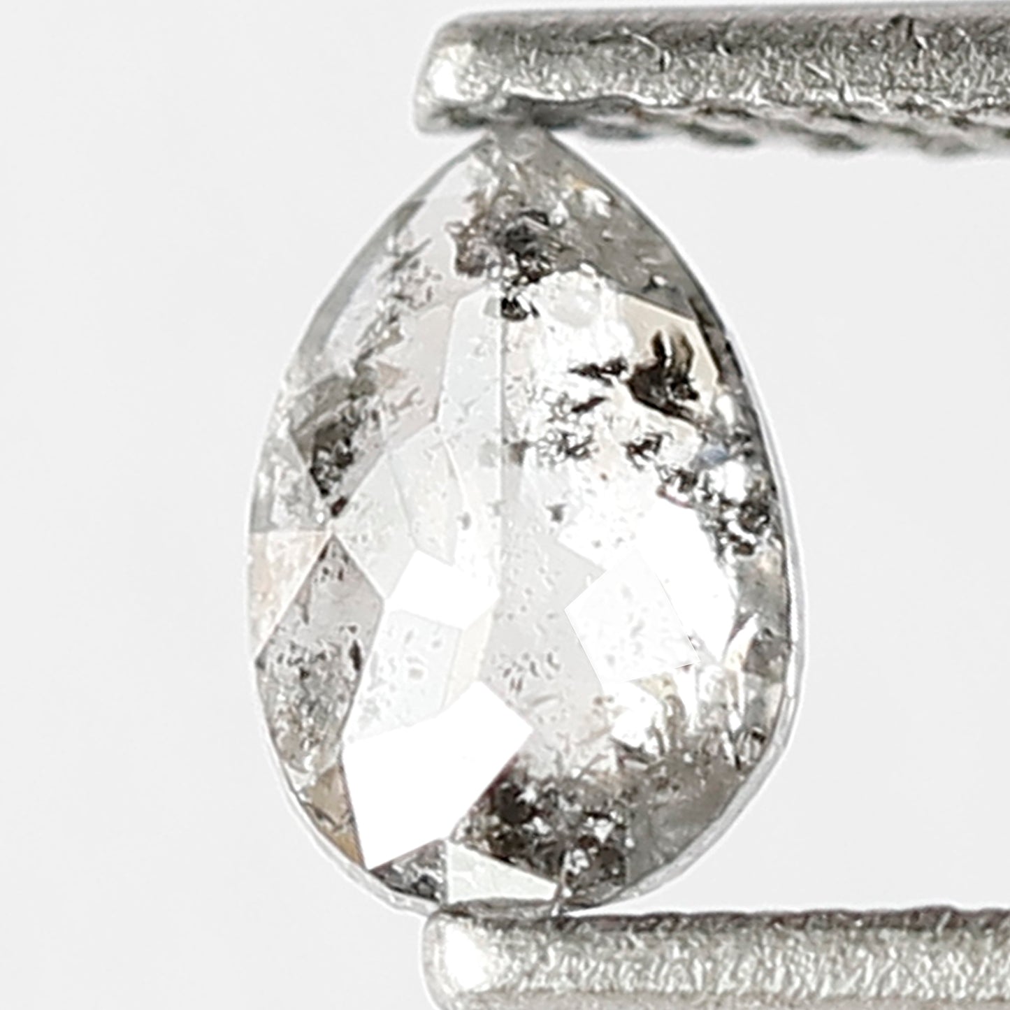 0.42 CT Pear Salt and Pepper Diamond: Natural Gray Black Loose Diamond