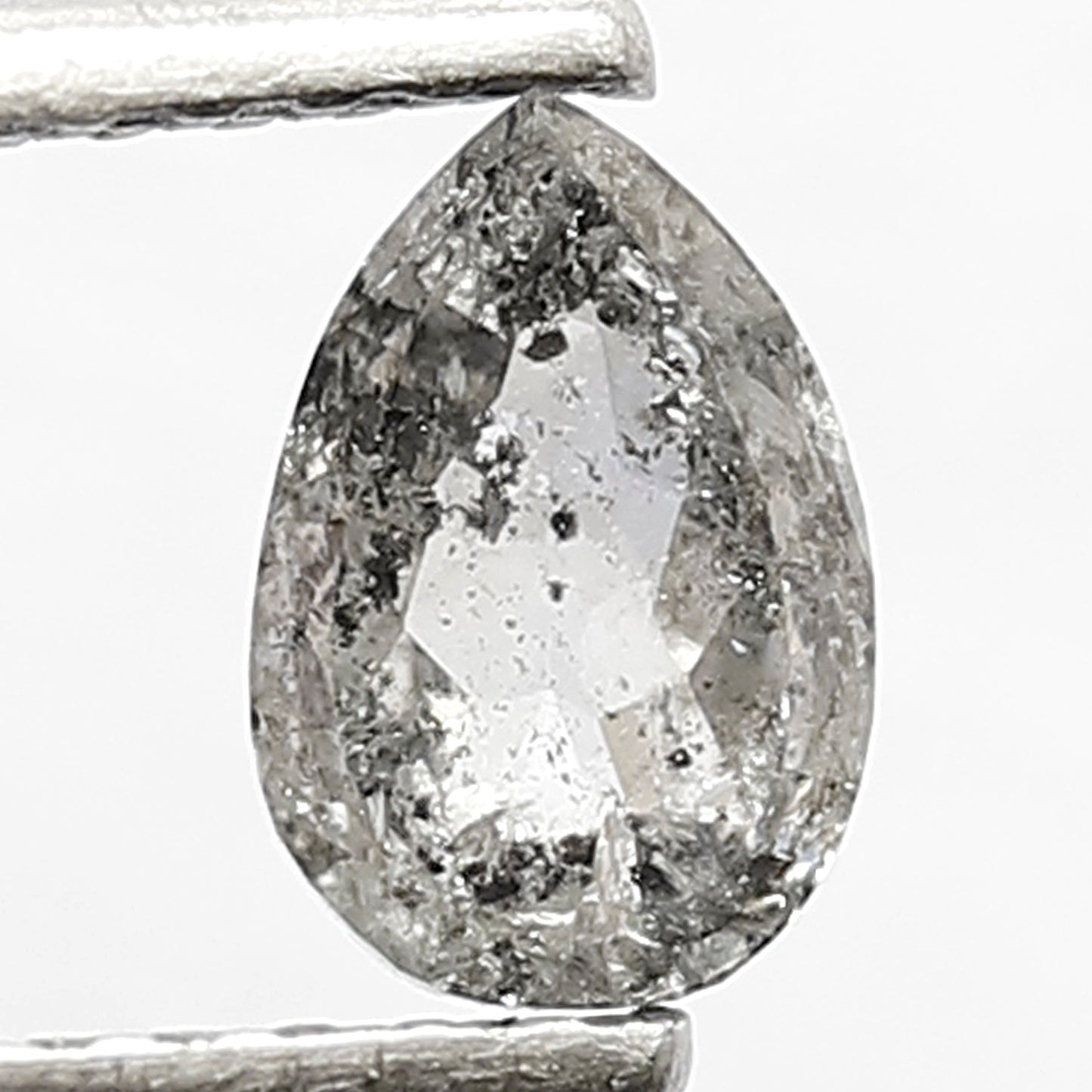 0.42 CT Pear Salt and Pepper Diamond: Natural Gray Black Loose Diamond