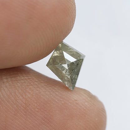 0.81 CT Grayish Green Color Long Kite Shape Salt and Pepper Loose Diamond