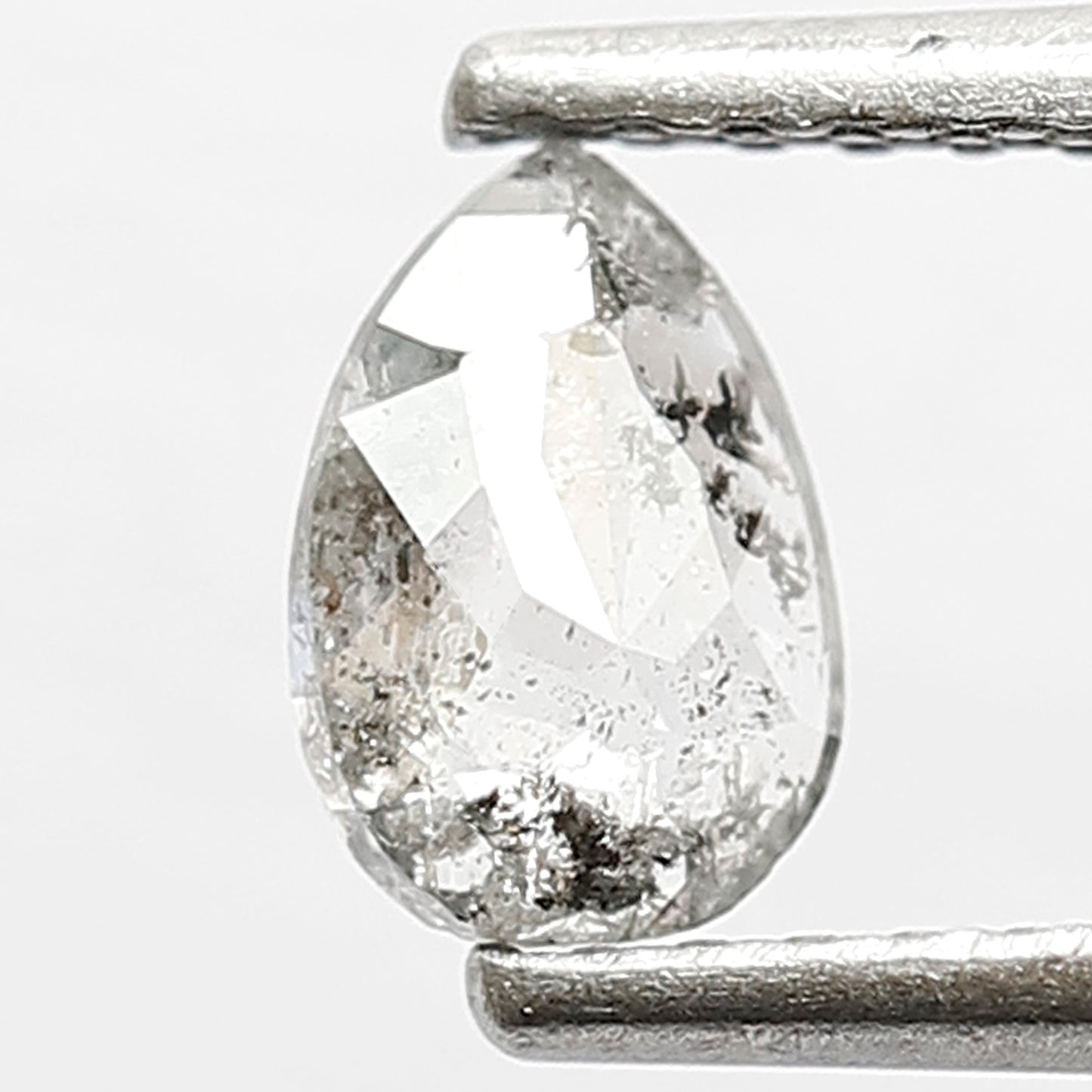 0.42 CT Pear Salt and Pepper Diamond: Natural Gray Black Loose Diamond