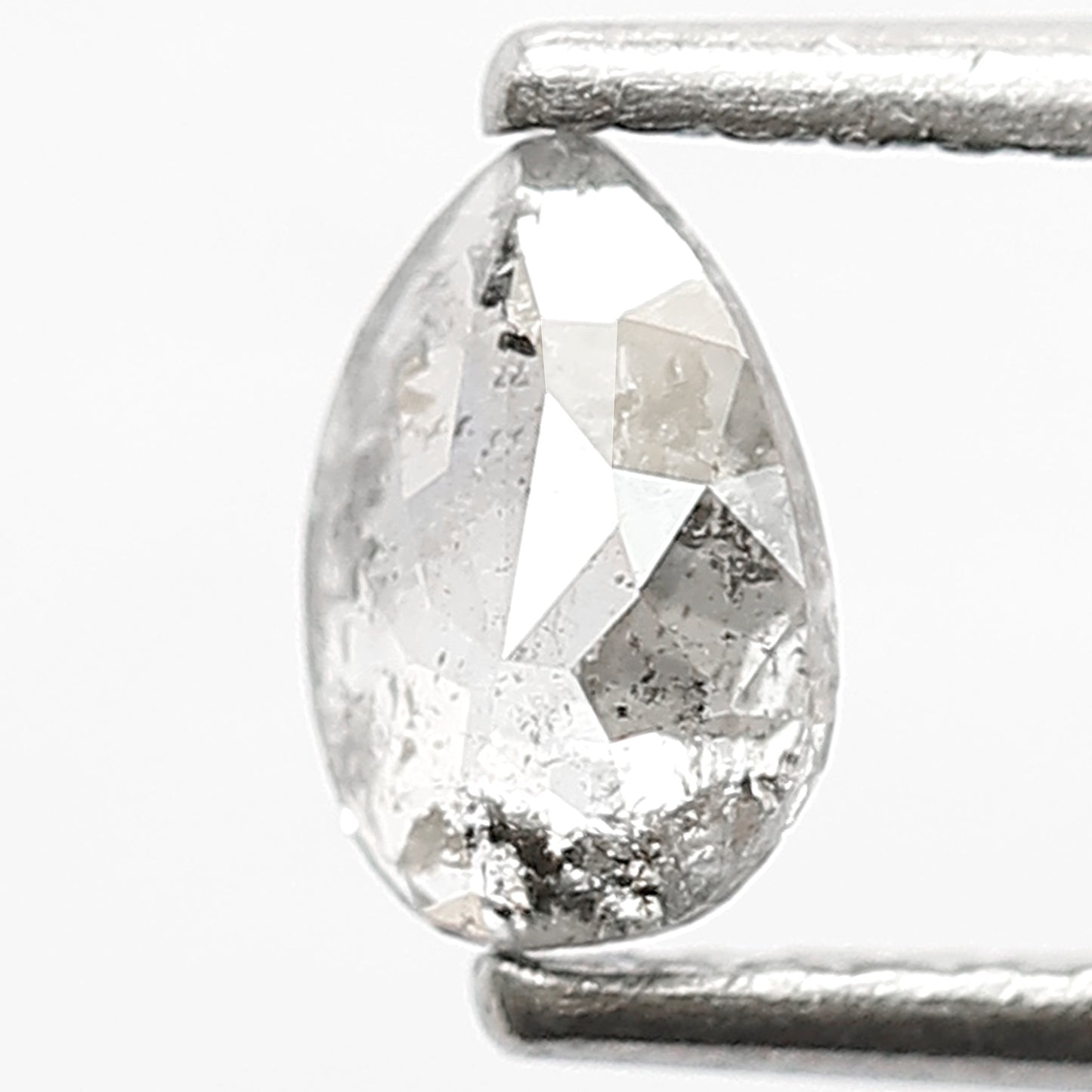 0.42 CT Pear Salt and Pepper Diamond: Natural Gray Black Loose Diamond