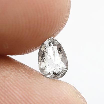 0.42 CT Pear Salt and Pepper Diamond: Natural Gray Black Loose Diamond