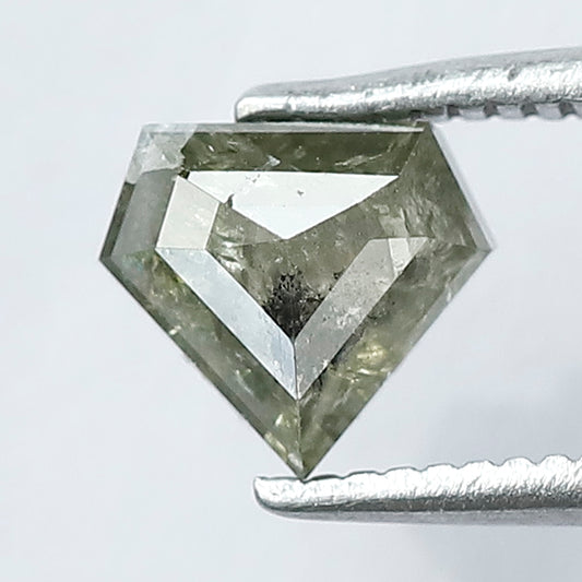 0.96 CT Pentagon Shape Grey Greenish Color Salt and Pepper Loose Diamond