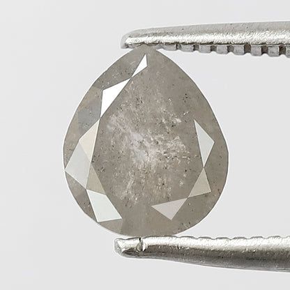 0.99 CT Pear shape salt and pepper diamond 7 mm misty grey color loose natural diamond for wedding ring
