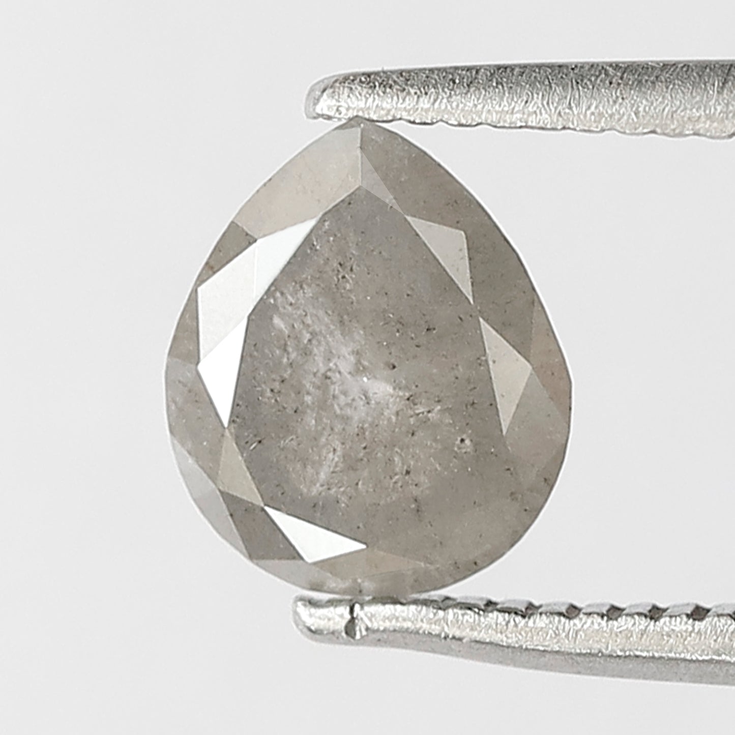 0.99 CT Pear shape salt and pepper diamond 7 mm misty grey color loose natural diamond for wedding ring