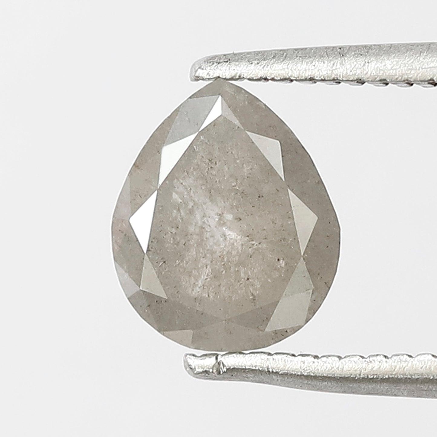 0.99 CT Pear shape salt and pepper diamond 7 mm misty grey color loose natural diamond for wedding ring