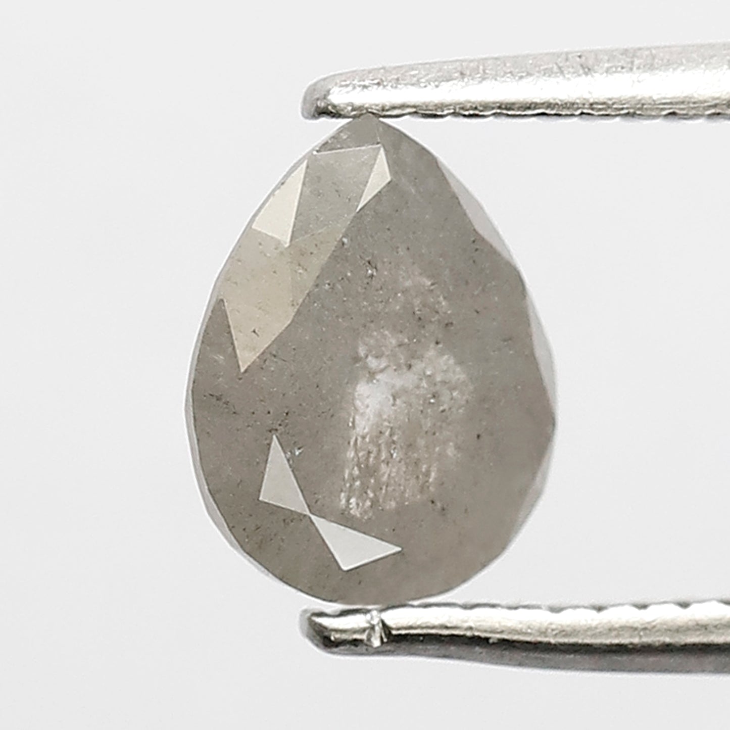 0.99 CT Pear shape salt and pepper diamond 7 mm misty grey color loose natural diamond for wedding ring
