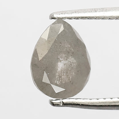 0.99 CT Pear shape salt and pepper diamond 7 mm misty grey color loose natural diamond for wedding ring