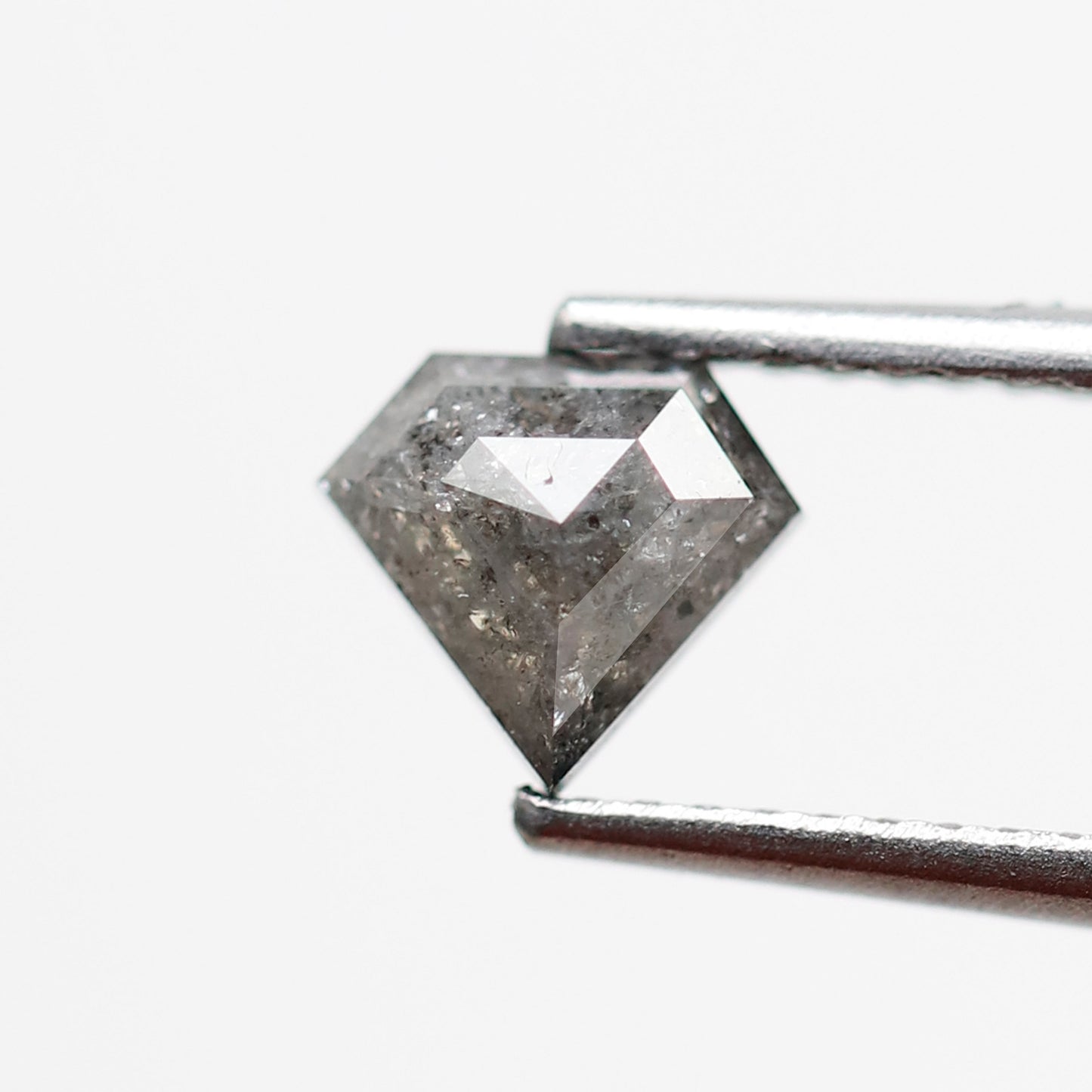 0.77 CT Pentagon Cut Salt and Pepper Diamond, Natural 5.90 mm Conflict Free Loose Diamond for Custom Ring Design