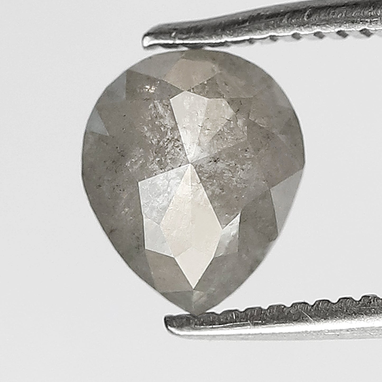 0.99 CT Pear shape salt and pepper diamond 7 mm misty grey color loose natural diamond for wedding ring