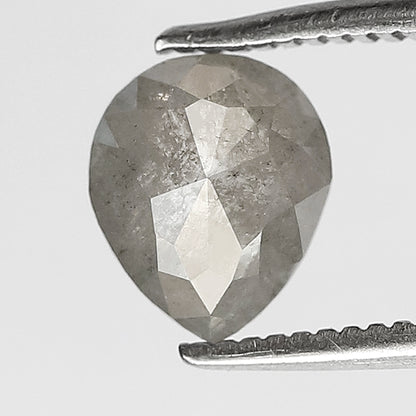 0.99 CT Pear shape salt and pepper diamond 7 mm misty grey color loose natural diamond for wedding ring