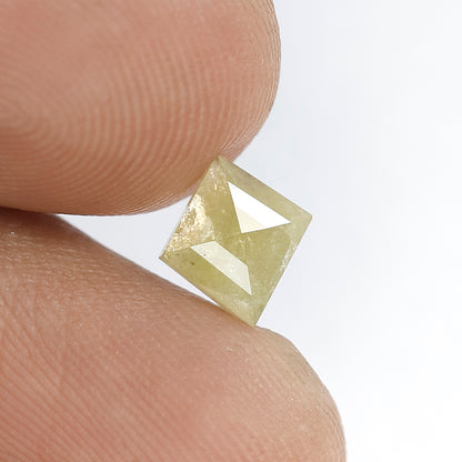 0.95 CT 8 X 7.1 MM Greenish Yellow Color Kite Shape Shining Natural Rustic Diamond