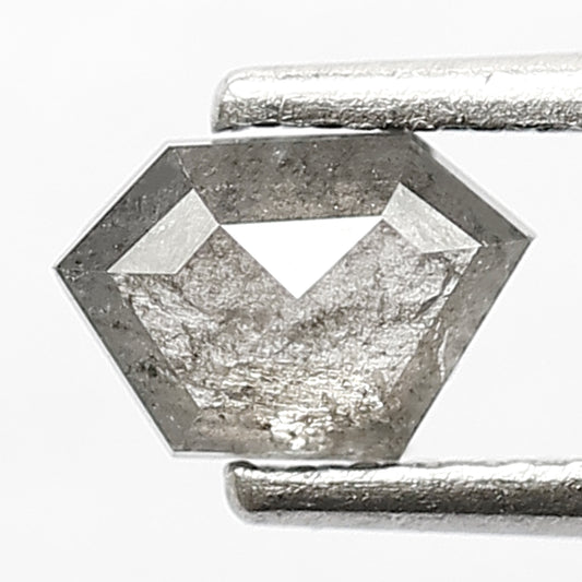 0.54 CT Unique Geometric Shape Diamond Natural Grey Black Color Diamond 4.2 x 6.1 x 2.4 MM Loose Natural Salt and Pepper Diamond
