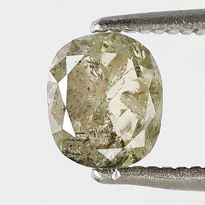 0.88 CT Oval Shape Salt and Pepper Diamond 6 MM Natural Loose translucent green Color Diamond for wedding ring