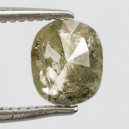 0.88 CT Oval Shape Salt and Pepper Diamond 6 MM Natural Loose translucent green Color Diamond for wedding ring