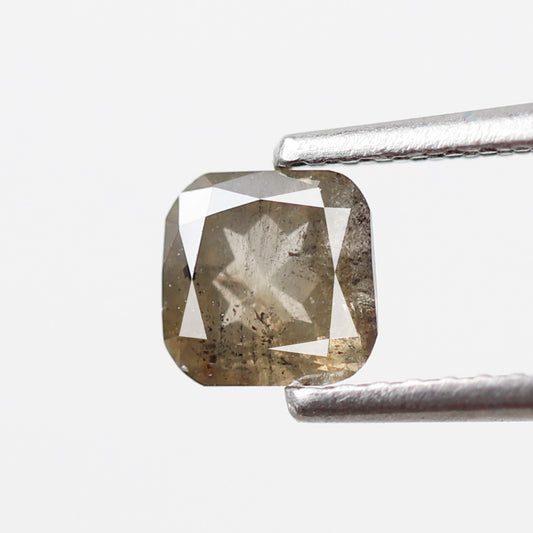 0.58 CT Greenish Gray Radiant cut Loose Diamond, Natural Earth Mined Salt and Pepper Diamond For Making Wedding Ring