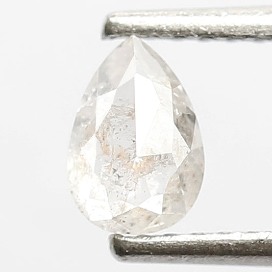 0.55 CT Pear Shape Diamond Loose Natural 5.8 x 4 x 2.6 MM Translucent White Color Diamond Salt and Pepper Diamond Custom Prong Setting Ring