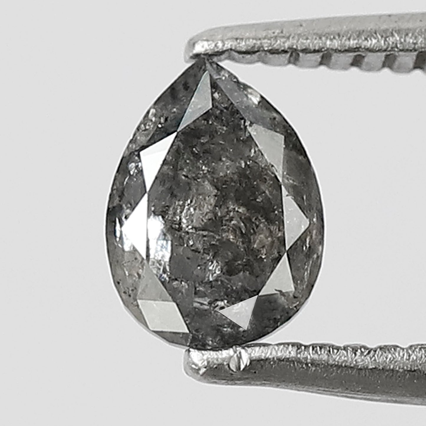0.61 CT Pear shape natural loose diamond 5.80 mm gray-black color salt and pepper diamond for making jewelry