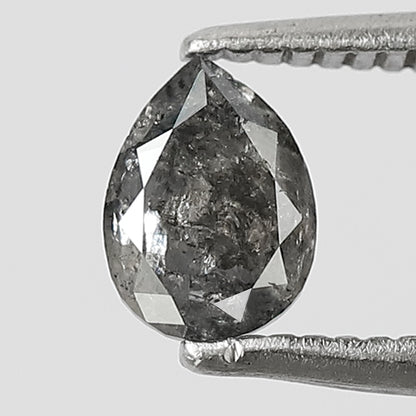 0.61 CT Pear shape natural loose diamond 5.80 mm gray-black color salt and pepper diamond for making jewelry
