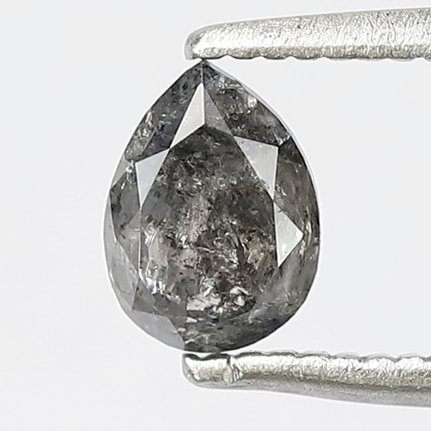 0.61 CT Pear shape natural loose diamond 5.80 mm gray-black color salt and pepper diamond for making jewelry