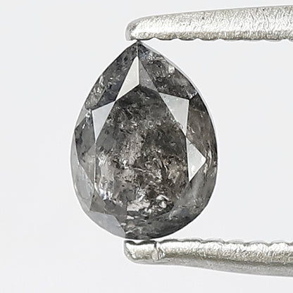 0.61 CT Pear shape natural loose diamond 5.80 mm gray-black color salt and pepper diamond for making jewelry