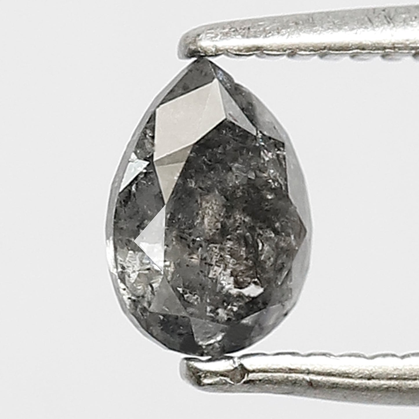 0.61 CT Pear shape natural loose diamond 5.80 mm gray-black color salt and pepper diamond for making jewelry