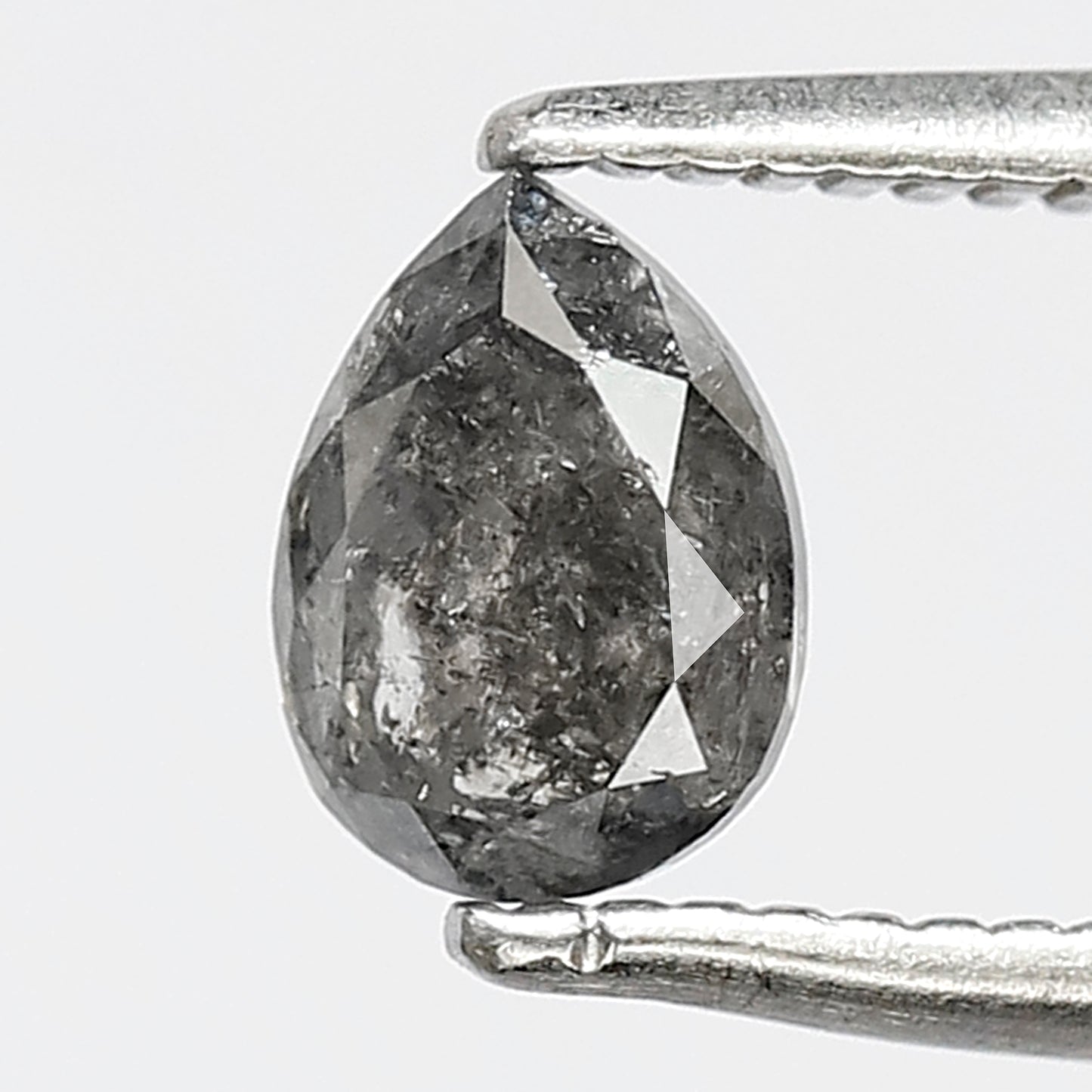 0.61 CT Pear shape natural loose diamond 5.80 mm gray-black color salt and pepper diamond for making jewelry