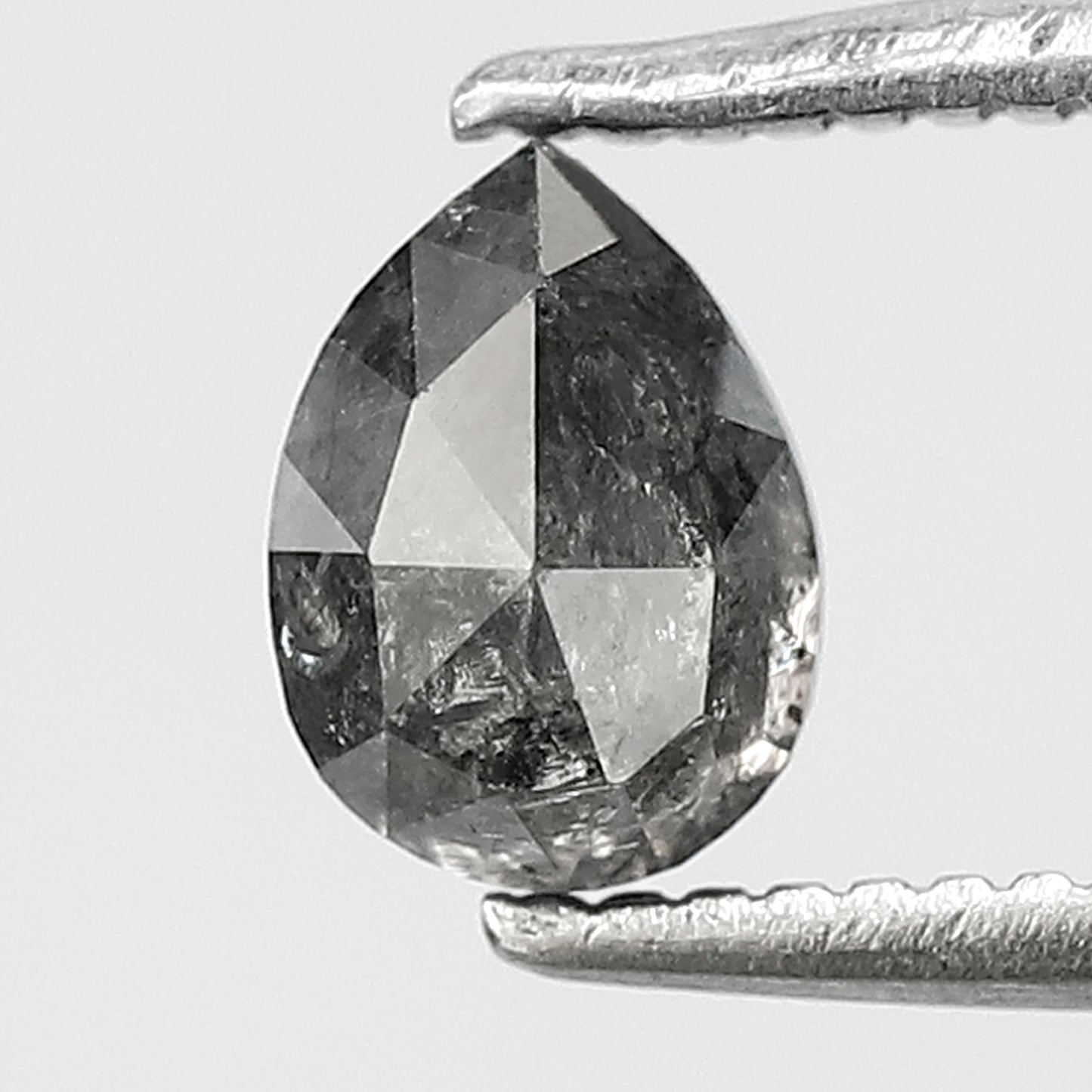 0.61 CT Pear shape natural loose diamond 5.80 mm gray-black color salt and pepper diamond for making jewelry