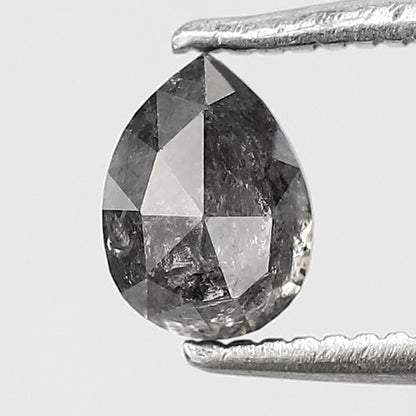 0.61 CT Pear shape natural loose diamond 5.80 mm gray-black color salt and pepper diamond for making jewelry