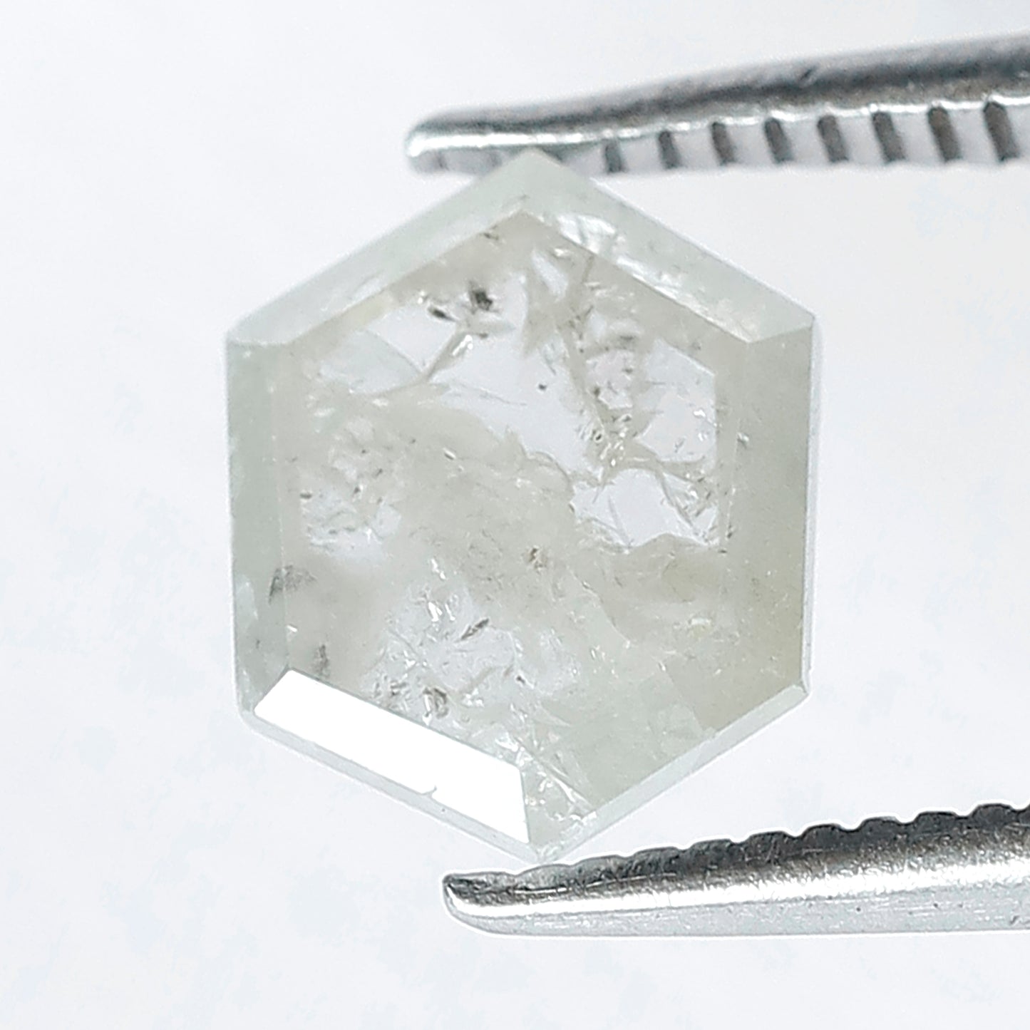 1.26 CT Fancy Icy Grey Hexagon Shape Loose Rustic Diamond