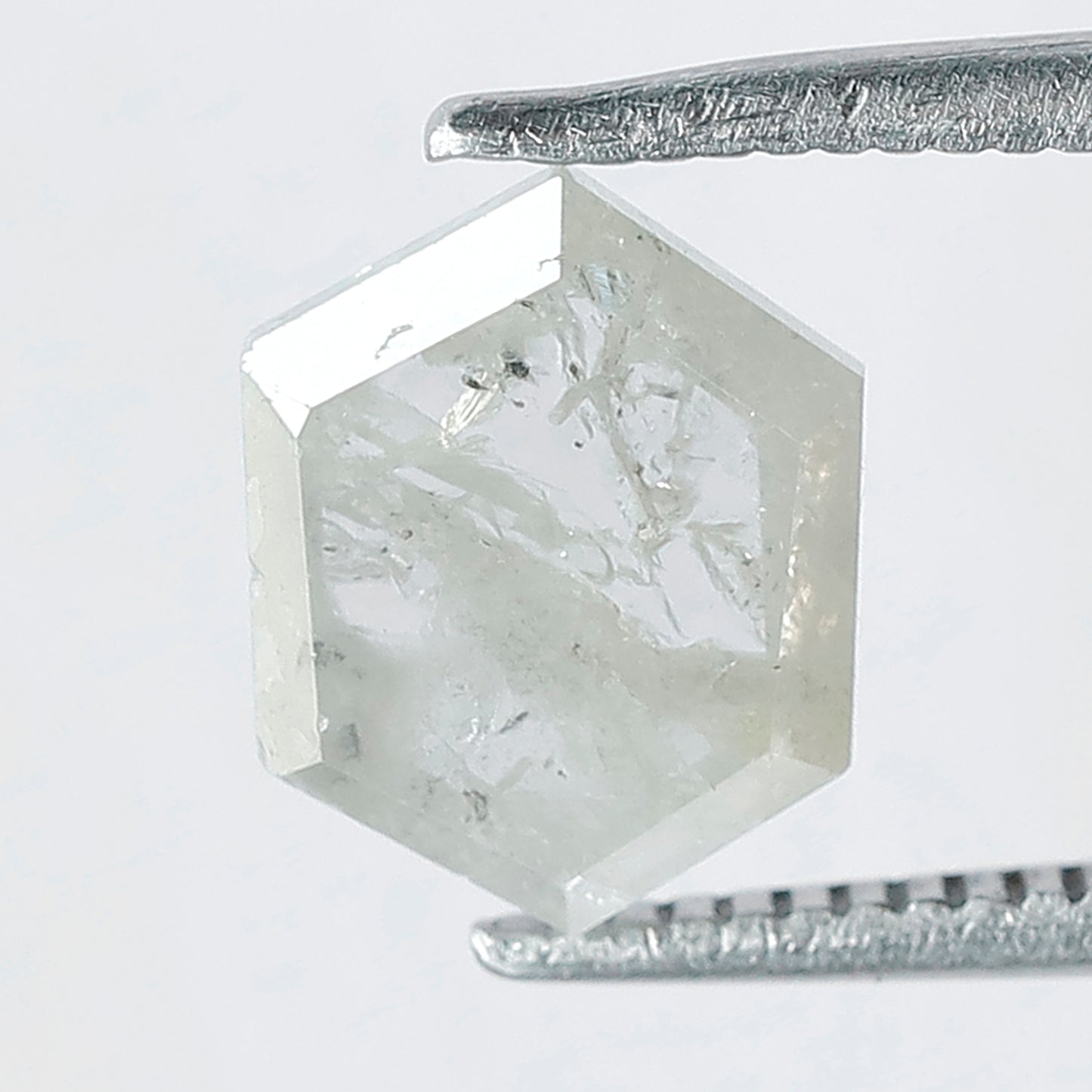 1.26 CT Fancy Icy Grey Hexagon Shape Loose Rustic Diamond