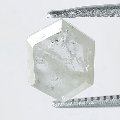 1.26 CT Fancy Icy Grey Hexagon Shape Loose Rustic Diamond