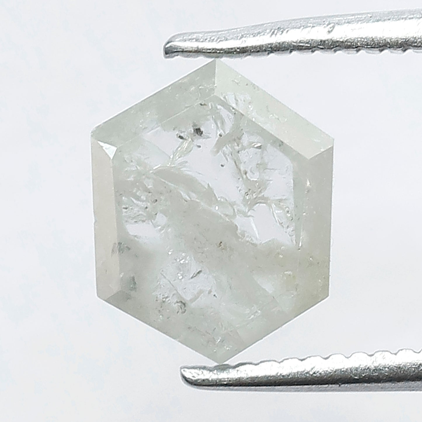 1.26 CT Fancy Icy Grey Hexagon Shape Loose Rustic Diamond