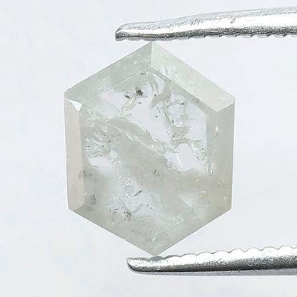 1.26 CT Fancy Icy Grey Hexagon Shape Loose Rustic Diamond