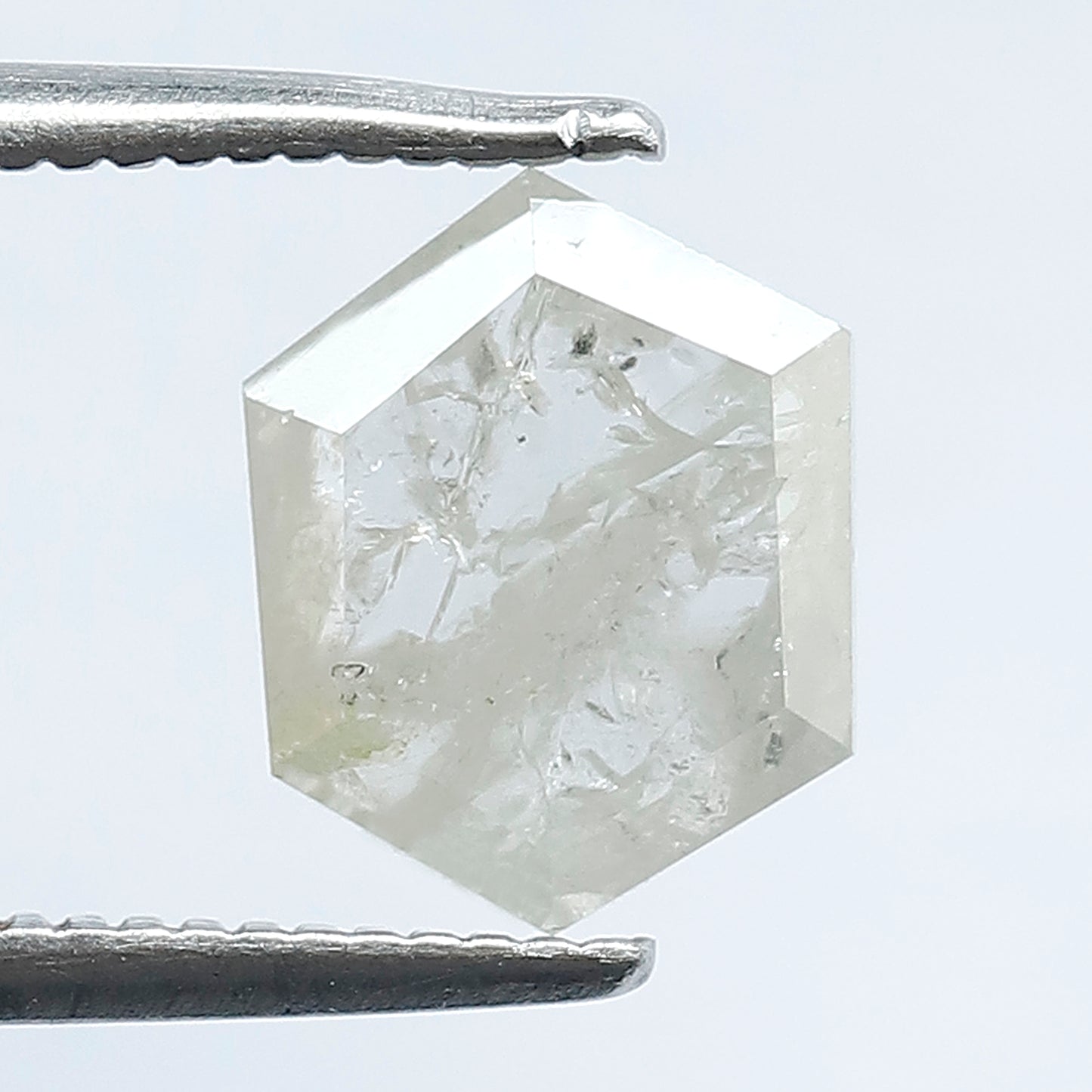 1.26 CT Fancy Icy Grey Hexagon Shape Loose Rustic Diamond