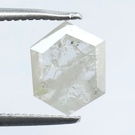 1.26 CT Fancy Icy Grey Hexagon Shape Loose Rustic Diamond