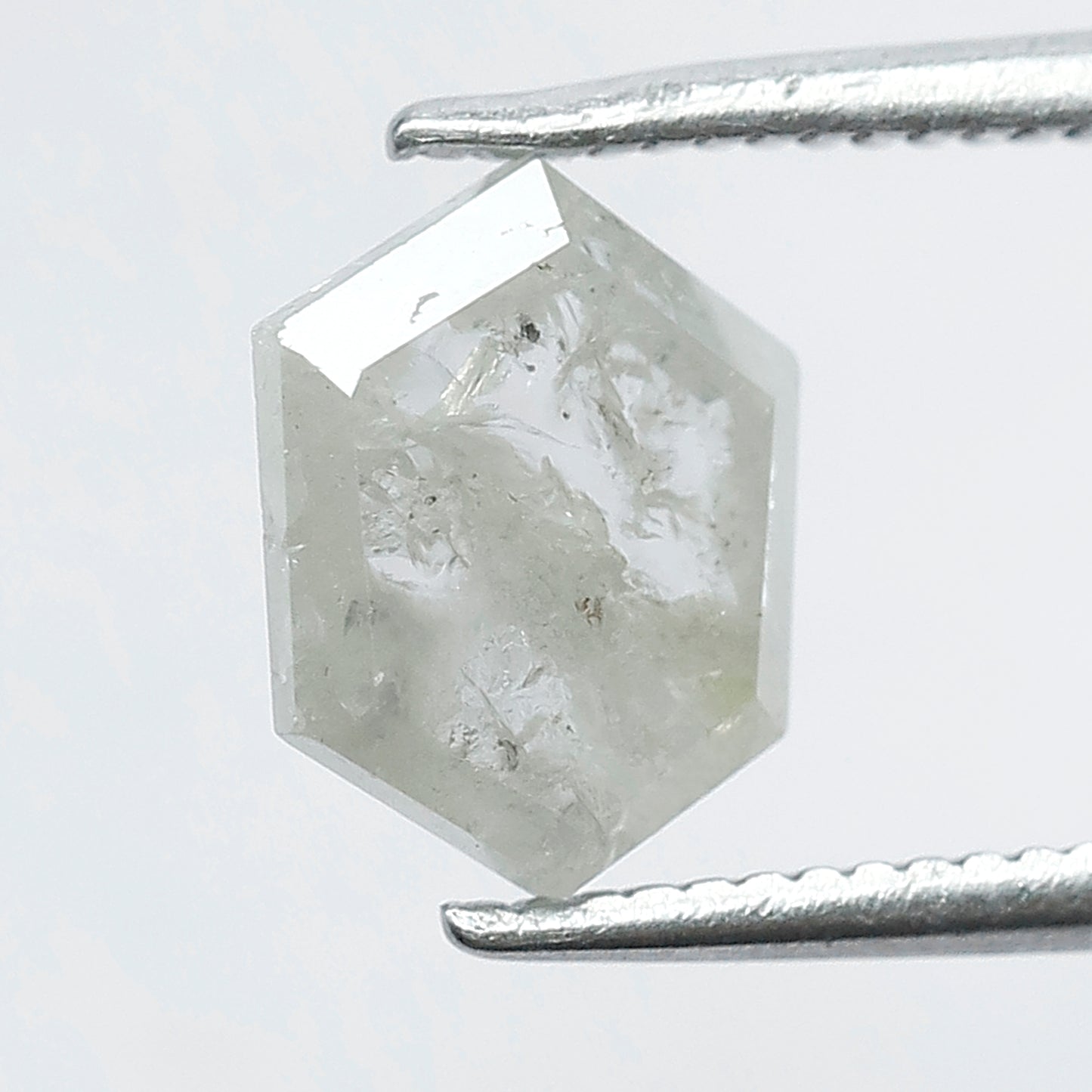 1.26 CT Fancy Icy Grey Hexagon Shape Loose Rustic Diamond