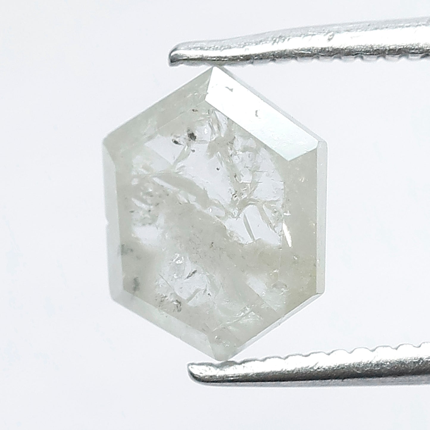 1.26 CT Fancy Icy Grey Hexagon Shape Loose Rustic Diamond