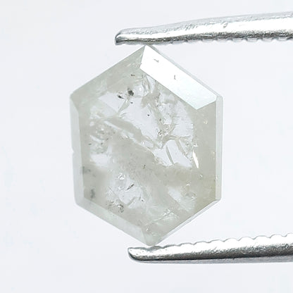 1.26 CT Fancy Icy Grey Hexagon Shape Loose Rustic Diamond