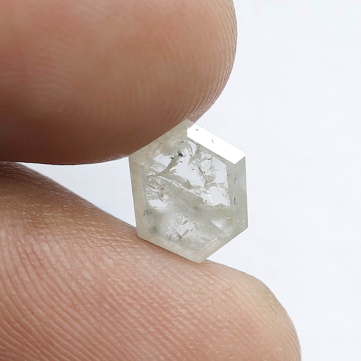 1.26 CT Fancy Icy Grey Hexagon Shape Loose Rustic Diamond