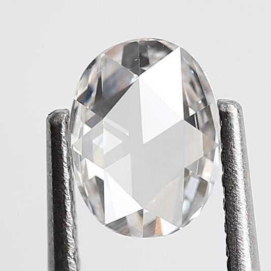 Natural 0.76 Ct Oval Shape Rose Cut Diamond, 6.80x5.20 mm Loose Diamond for Custom Jewelry, Ring Making Stone