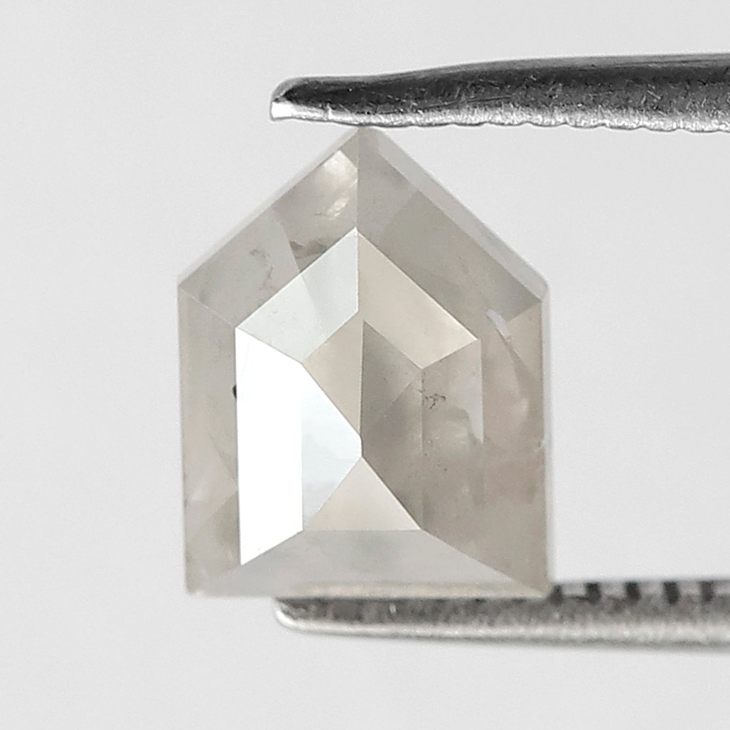 1.43 CT shield cut natural loose diamond 7.90 mm misty white color salt and pepper diamond for a wedding band