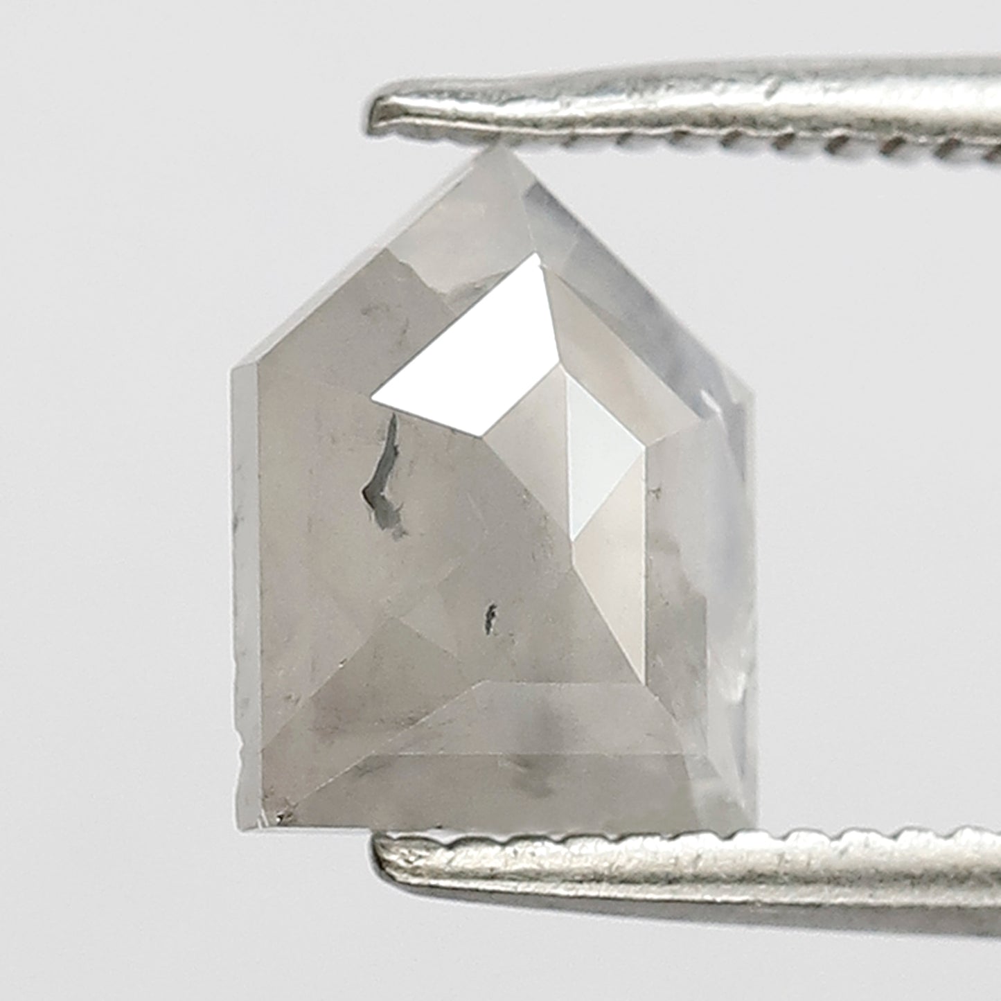 1.43 CT shield cut natural loose diamond 7.90 mm misty white color salt and pepper diamond for a wedding band